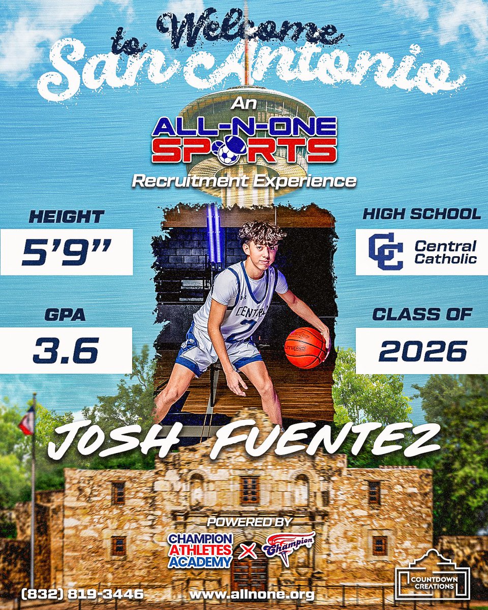 Champion Athletes Academy (@bacchampionath) on Twitter photo ๐ Welcome <a href="/fuentez_josh42/">Josh Fuentez</a> of <a href="/ButtonAthletics/">Central Catholic High School Athletics</a> to the <a href="/AllNOneSports1/">All-N-One Sports Services</a> San Antonio Recruitment Experience, powered by <a href="/BEACHAMPIONINC/">Be A Champion, Inc.</a>!
We're looking forward to seeing you in action!
โก๏ธRegister Here: qrco.de/All-N-One
DM <a href="/AllNOneSports1/">All-N-One Sports Services</a> for info ๐ Welcome <a href="/fuentez_josh42/">Josh Fuentez</a> of <a href="/ButtonAthletics/">Central Catholic High School Athletics</a> to the <a href="/AllNOneSports1/">All-N-One Sports Services</a> San Antonio Recruitment Experience, powered by <a href="/BEACHAMPIONINC/">Be A Champion, Inc.</a>!
We're looking forward to seeing you in action!
โก๏ธRegister Here: qrco.de/All-N-One
DM <a href="/AllNOneSports1/">All-N-One Sports Services</a> for info