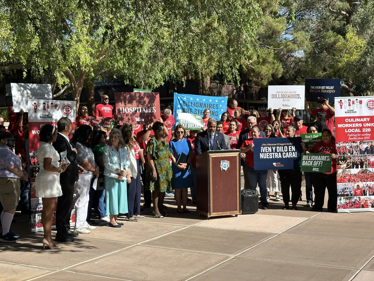 PLANevada's tweet image. While @WaysandMeansGOP are in Las Vegas today celebrating their recently passed #OBBBA, we’re not letting them forget the REAL impacts this will have on Nevadans. Nevada families will lose food assistance, healthcare, Pell Grants, and jobs.
