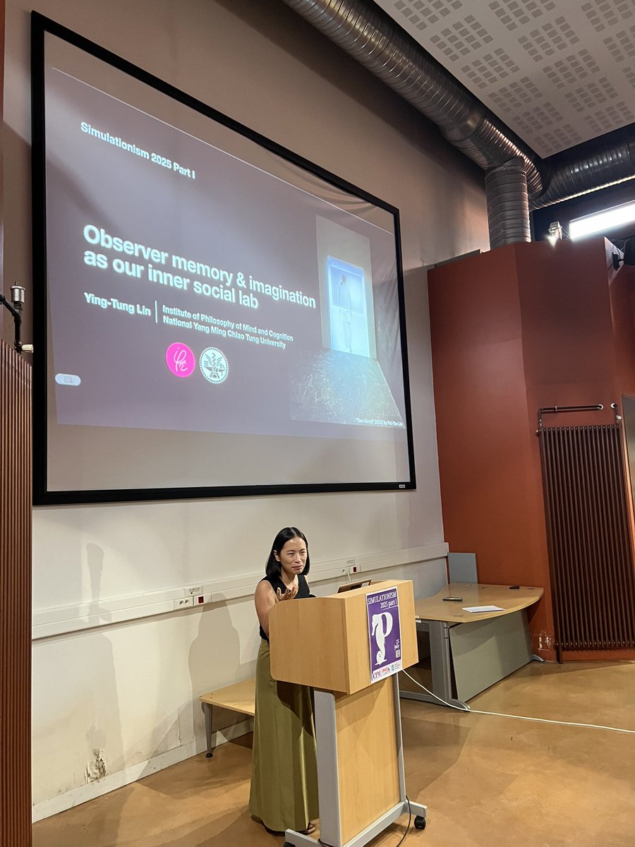 mnemosim's tweet image. Ying-Tung Lin bringing Simulationism 2025 part I to a close with a talk on social aspects of mental time travel.