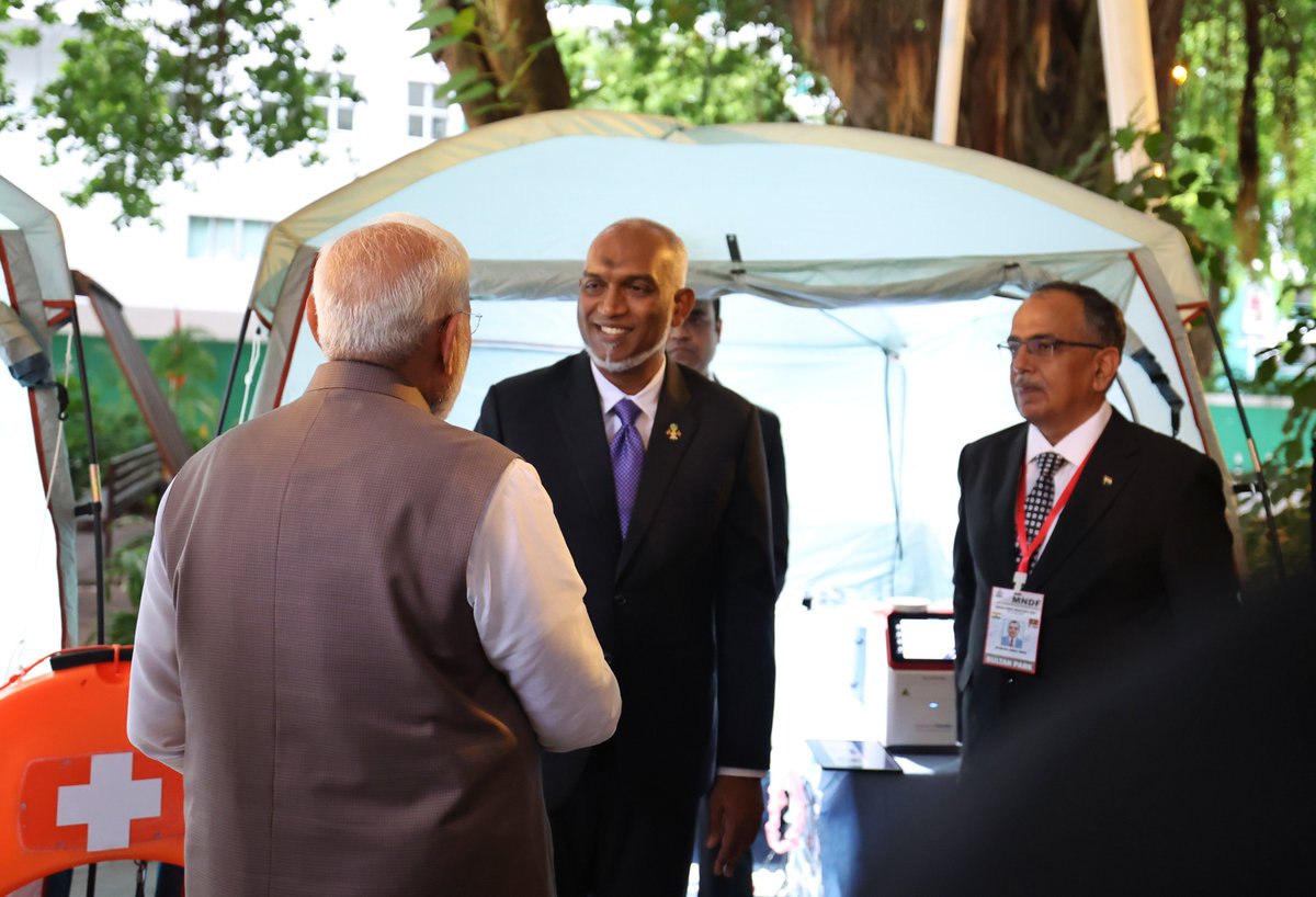 PMO India (@pmoindia) on Twitter photo PM <a href="/narendramodi/">Narendra Modi</a> handed over BHISHM Cubes to President <a href="/MMuizzu/">Dr Mohamed Muizzu</a>, underscoring India’s commitment to healthcare cooperation.
The Bharat Health Initiative for Sahyog, Hita & Maitri (BHISHM) Cubes are deployable medical units equipped with essential medicines and tools to provide PM <a href="/narendramodi/">Narendra Modi</a> handed over BHISHM Cubes to President <a href="/MMuizzu/">Dr Mohamed Muizzu</a>, underscoring India’s commitment to healthcare cooperation.
The Bharat Health Initiative for Sahyog, Hita & Maitri (BHISHM) Cubes are deployable medical units equipped with essential medicines and tools to provide