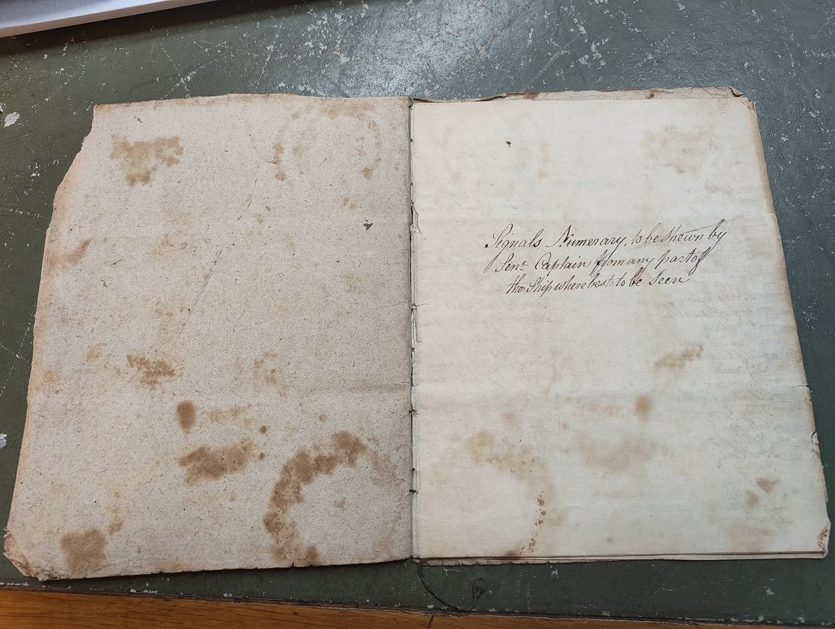 DockYardWall's tweet image. Still can't believe I'm allowed to handle these items let alone read them!
Original signal book from 1795.