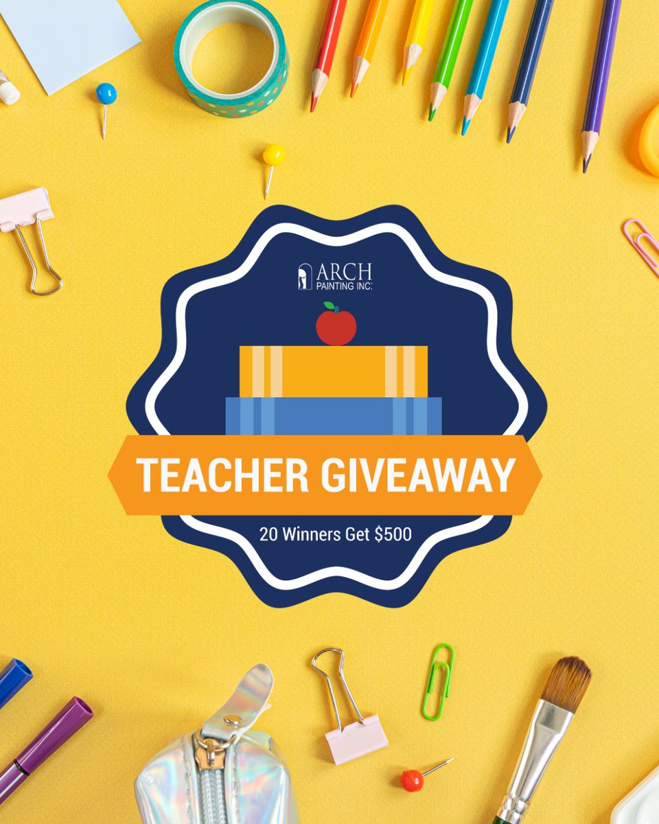 ArchPainting's tweet image. One week left! 📢
There’s still time to nominate a standout teacher for our $10K Giveaway. 20 teachers. $500 each. One big thank-you for all they do. Nominate someone today before it’s too late! archpainting.com/teachers