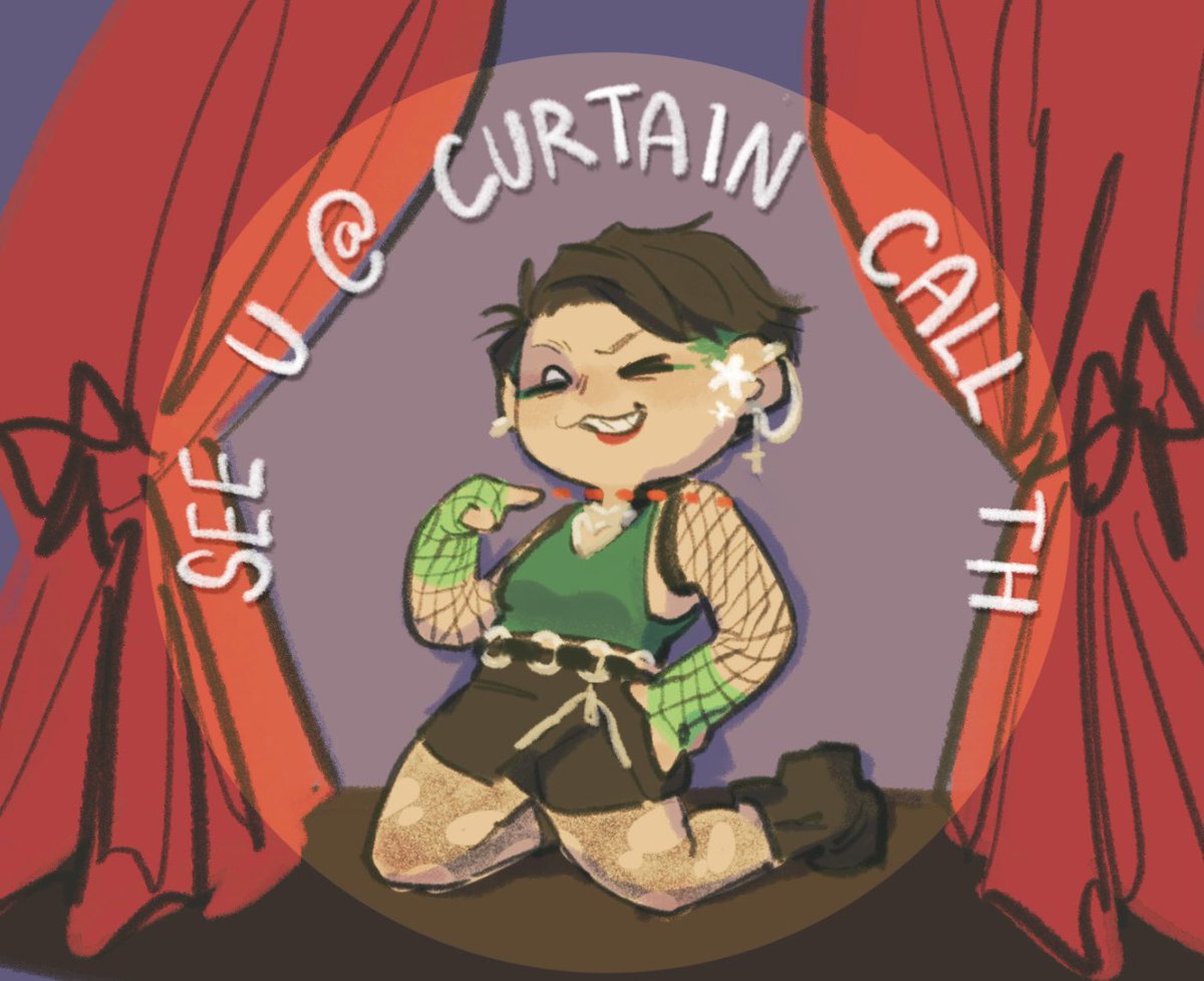 zkyeline's tweet image. พรุ่งนี้เจอกันที่ #CurtainCall_TH 😼💚จะไปยืนโปรโมทซีนทททในร่าง punk Anne Boleyn ✨