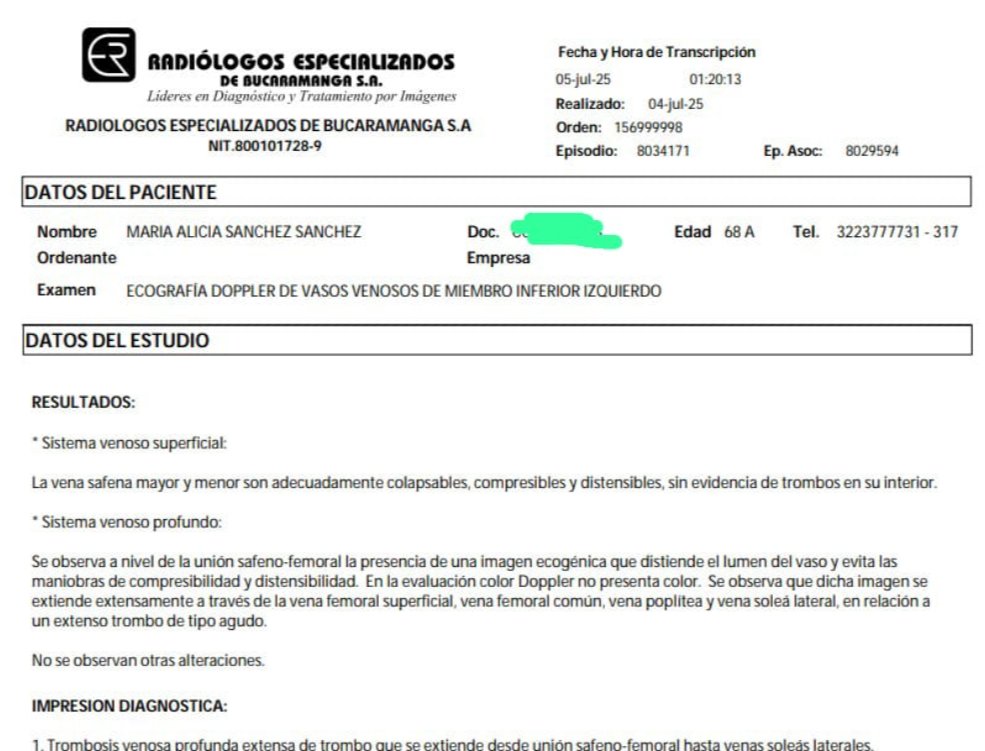 Seguimos buscando ayuda.  

Mi mamá fue diagnosticada con cáncer (un sarcoma en el fémur que le generó una fractura).      

Recientemente desarrolló trombosis venosa profunda.    
No cuento con los recursos suficientes para el proceso de recuperación (medicación, radioterapia,