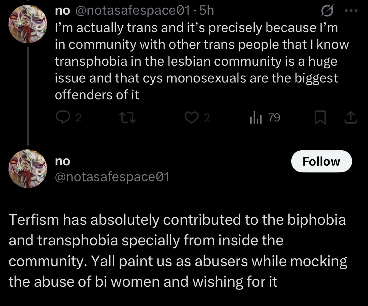 lesphobiarchive's tweet photo. Once again, ignoring the facts so you can demonize lesbians as uniquely transphobic and biphobic. https://t.co/GScscac94s