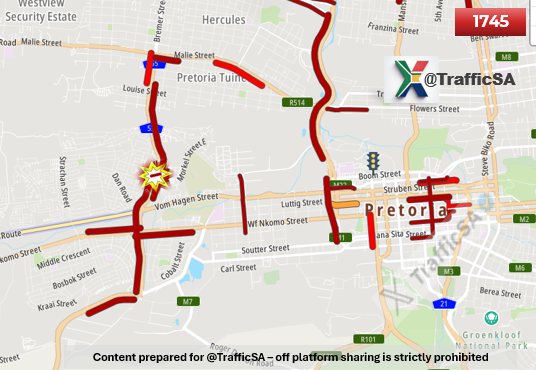 TrafficSA's tweet image. Pretoria - Live View:  Daspoort Tunnel route