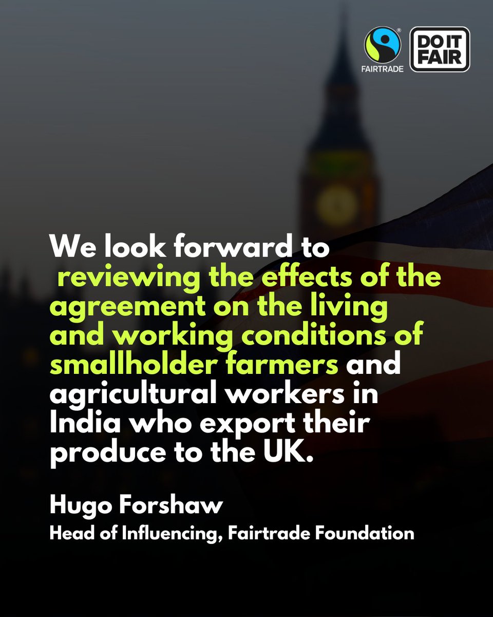 FairtradeUK's tweet image. 🇬🇧🤝🇮🇳 The UK-India trade deal could be a turning point for fairer trade. But tariff cuts must translate into better incomes for Indian farmers.
Read our comment 👀 shorturl.at/umBsx
#FairTrade #UKIndiaTrade #DoItFair #Fairtrade
