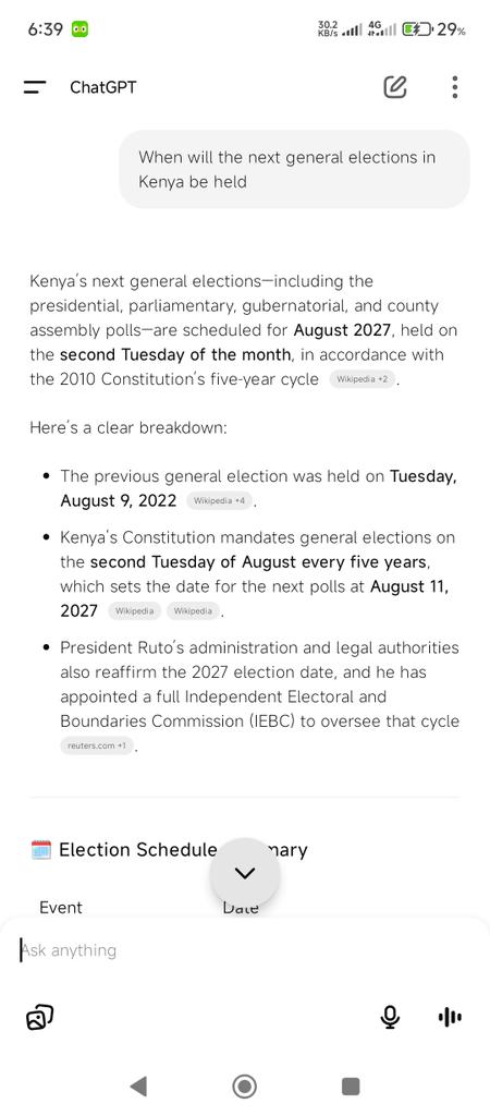 mankeybizness's tweet image. When will the next general elections in Kenya be held? Chatgpt August 11 2027, @grok August 11 2026
Choose your AIs carefully
#FreeMwambiliMwagodi Khalwale Sifuna #RutoMustGo Kitale My God