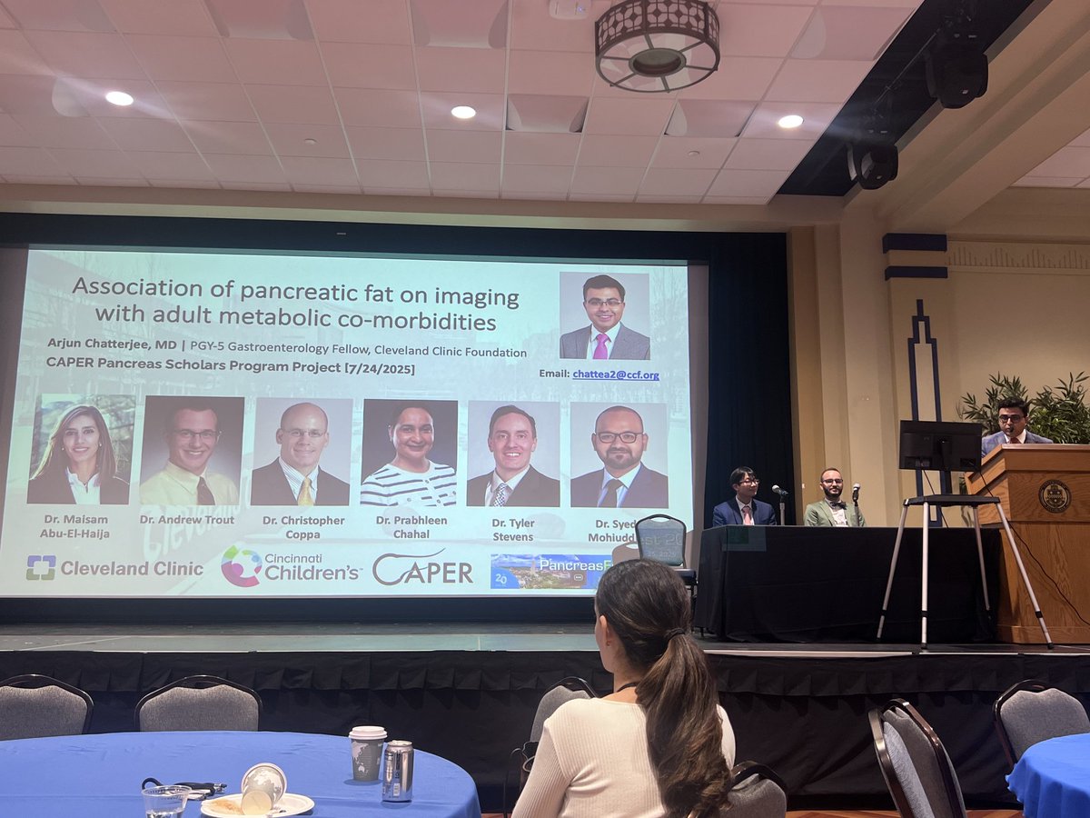 Chatterjee_MD's tweet image. Honored to share the stage with pancreas legends to present our work on Fatty Pancreas Disease & Exocrine Pancreas Insufficiency — and grateful to receive the travel award! #PancreasFEST25
@MaisamHaijaMD #MitchRamsey @cincykidspcc @CCF_GIFellows #OSUGHNDivision @UCMCGIHEP