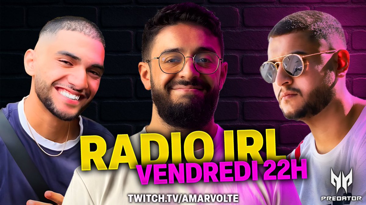 AmarVolte's tweet image. CE SOIR LA MAIZ’ RADIO IRL #4 !
Avec les frères @TKResport et @zakavinh0 qui feront l’honneur de leur présence !
5 anecdotes comme d’habitude 22h sur ma chaîne vous connaissez le rendez-vous 📆