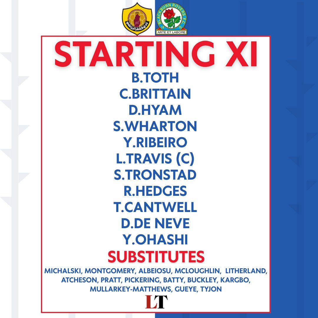 blackburnrovers's tweet image. 📋 TEAM NEWS

1️⃣ change
✅ Scott Wharton replaces Sean McLoughlin

#Rovers