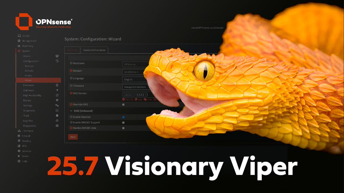 AlternativeTo's tweet image. FreeBSD-based firewall and routing software @OPNsense 25.7 brings an MVC-based setup wizard, strict web UI mode, ChartJS 4 dashboard, SFTP backup, FreeBSD 14.3 base, and other enhancements and network security upgrades.
alternativeto.net/news/2025/7/op…