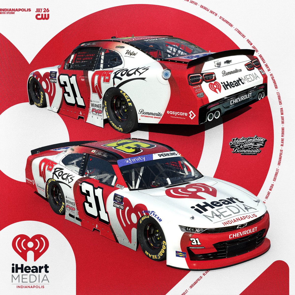 Jordan Anderson Racing Bommarito Autosport (@jarnascar) on Twitter photo ๐ Cranked up and ready for Indy.
The 31 <a href="/iHeartMedia/">iHeartMedia</a> Chevy hits the yard of bricks this weekend with <a href="/q95/">Q95</a> & <a href="/bobandtom/">The BOB & TOM Show</a> on board! ๐ Cranked up and ready for Indy.
The 31 <a href="/iHeartMedia/">iHeartMedia</a> Chevy hits the yard of bricks this weekend with <a href="/q95/">Q95</a> & <a href="/bobandtom/">The BOB & TOM Show</a> on board!