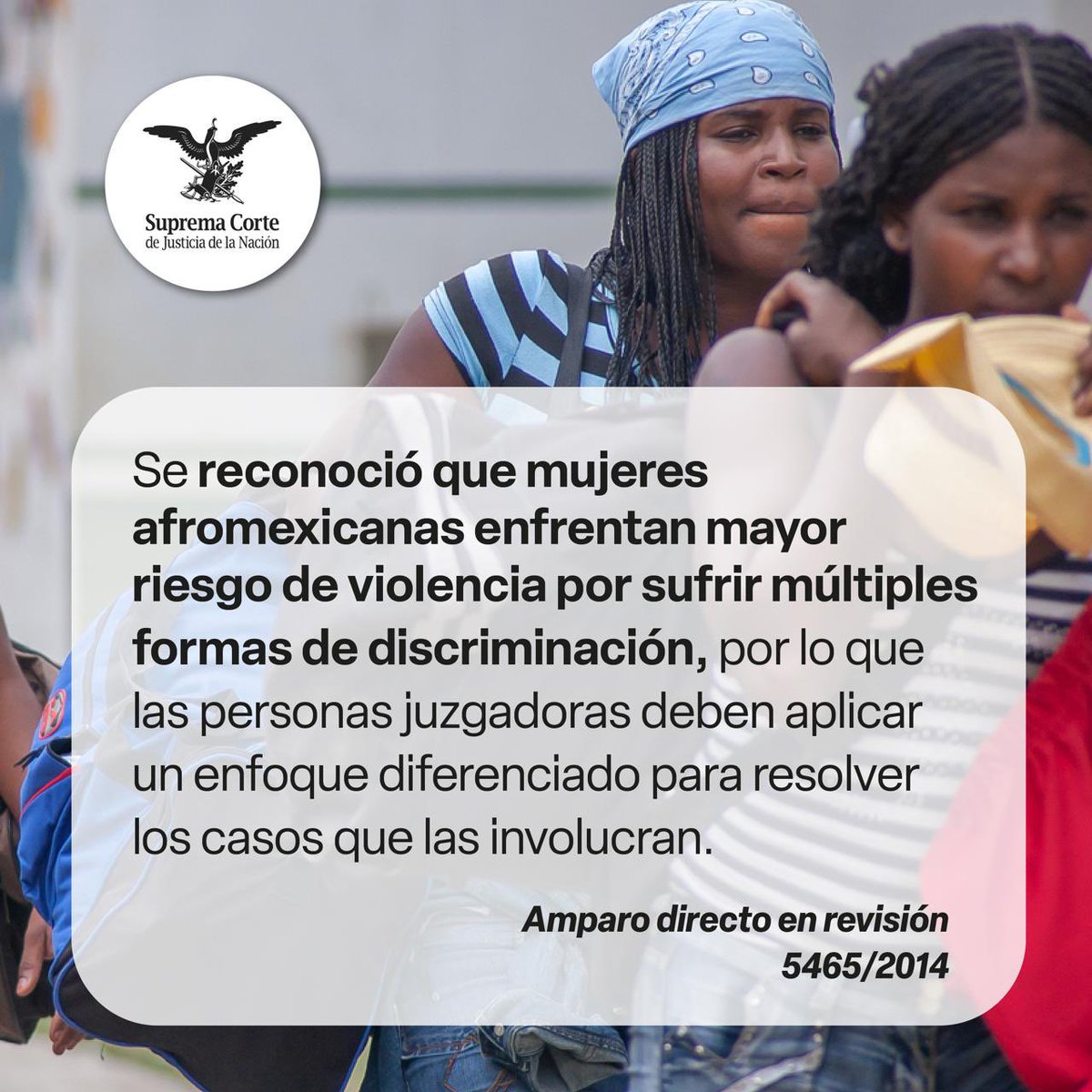 SCJN's tweet image. #LaCorte ha sentado precedentes clave para reconocer y proteger los derechos de las mujeres afromexicanas y afrodescendientes.
En la impartición de justicia también deben reconocerse las distintas formas de desigualdad que enfrentan.