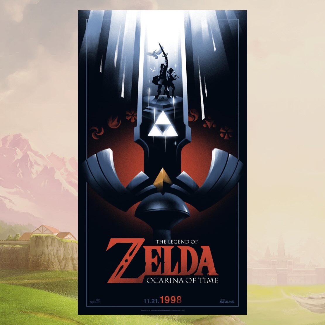 Willowstration's tweet image. “…a thing that does not change with time is a memory of younger days.”
‘Ocarina of Time’ - 20x36
Regular Edition of 150
Variant Edition of 75
Booth 4900 this weekend at #SDCC - Leftovers via Spoke Art later on!
#zelda #thelegendofzelda #ocarinaoftime #mastersword #gameart