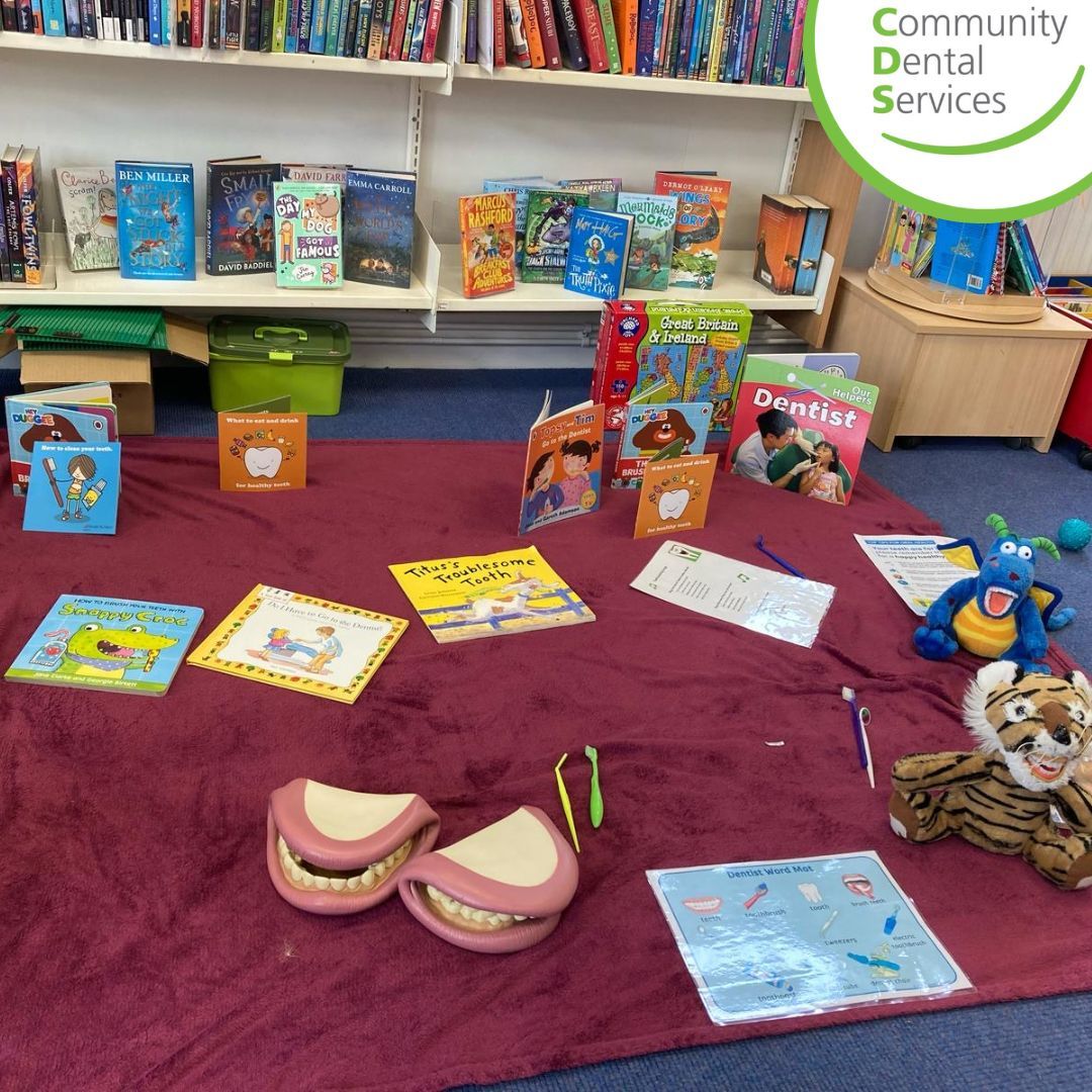 CDS_CIC's tweet image. Debbie from our Norfolk & Waveney OHI Team recently visited the Hunstanton Library to deliver a Dental Play Session at the Family Hub. Debbie had many informative chats with the parents whilst also engaging with the children and helping them to learn through play. #OHImprovement…