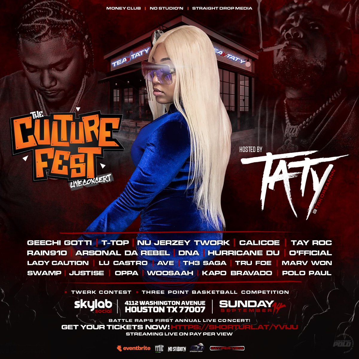 DIRECTED BY COLEMAN 🎥🎬 (@colemandirected) on Twitter photo Money Club/No StudioN/Straight Drop Media
Official Host Announcement is no other than Taty <a href="/Trkoreannn/">TATY✨</a>. 🔥🔥🔥
Also added to the bill
Performers
<a href="/TheReal_Calicoe/">#LandSlide</a>
<a href="/OfficialRealRap/">GOAT’fficial</a>
<a href="/ladycaution215/">MikeLarry Sister</a>
<a href="/ItsBabyGator/">KAPO BRAVADO</a>
<a href="/POLOPAULMUSIC/">⚪️🦏🥳POLO PAUL THE RAPPER’S Rapper</a>
We having a Twerk Contest
3 Point Contest Money Club/No StudioN/Straight Drop Media
Official Host Announcement is no other than Taty <a href="/Trkoreannn/">TATY✨</a>. 🔥🔥🔥
Also added to the bill
Performers
<a href="/TheReal_Calicoe/">#LandSlide</a>
<a href="/OfficialRealRap/">GOAT’fficial</a>
<a href="/ladycaution215/">MikeLarry Sister</a>
<a href="/ItsBabyGator/">KAPO BRAVADO</a>
<a href="/POLOPAULMUSIC/">⚪️🦏🥳POLO PAUL THE RAPPER’S Rapper</a>
We having a Twerk Contest
3 Point Contest