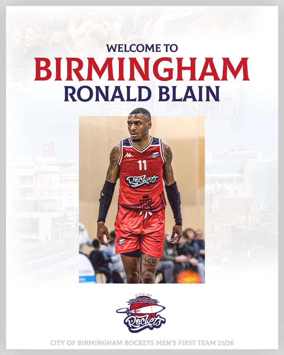 cobrockets's tweet image. 🚀 Welcome to Rockets, @RonaldBlain12!
Birmingham Rockets are delighted to welcome Ronald Blain to the club ahead of the 2025/26 British Championship Basketball season!
Full story 📰 cobrockets.co.uk/ronald-blain-j…
Welcome to Rockets, Ron!
#WeAreRockets