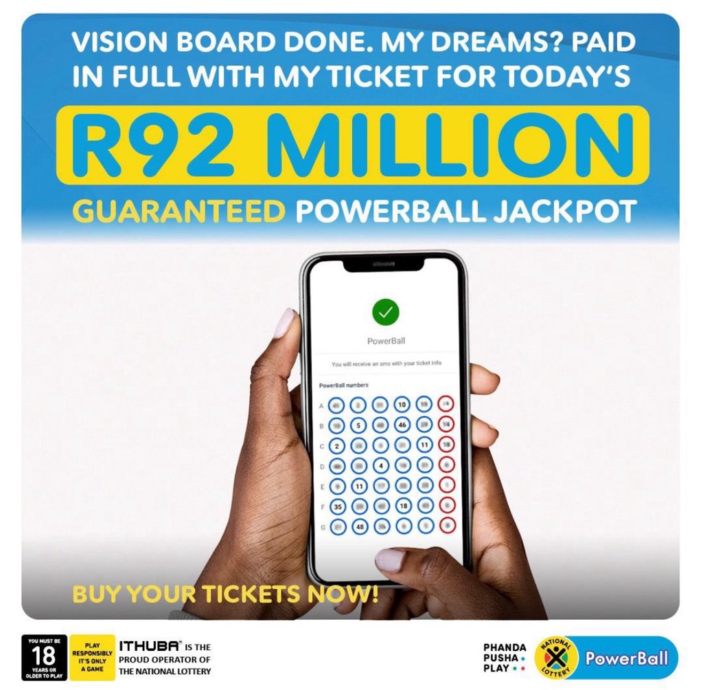 prettylesa's tweet image. Last call, let’s get those tickets !😩 BUY your tickets NOW in-store, on nationallottery.co.za, the Mobile App, via cellphone banking or dial *120*7529# for USSD. 
#TicketToEverything
#GuaranteedR92Million