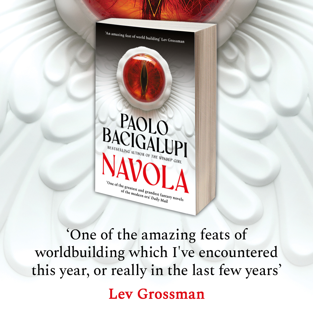 AdAstraFiction's tweet image. 'One of the amazing feats of worldbuilding which I've encountered this year, or really in the last few years' @leverus
Renaissance politics, vengeance and magic, #Navola is a towering fantasy landmark from @paolobacigalupi
Pre-order now: geni.us/NavPBOrgSoc