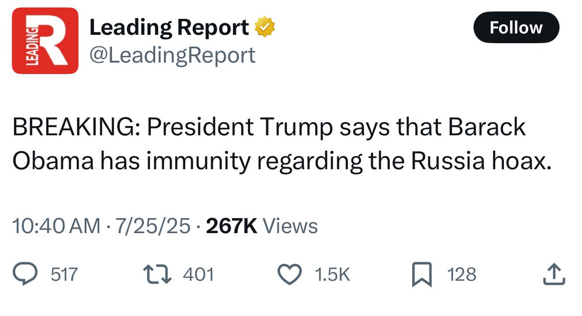 CinemaShogun's tweet image. So will all of the paid “MAGA” influencers suddenly stop pretending that Obama is going to jail?
These people lied to you.
They blew up the Russia Hoax story to distract from Epstein knowing nothing would be done to Obama.
If you believed any of that nonsense I just have one…