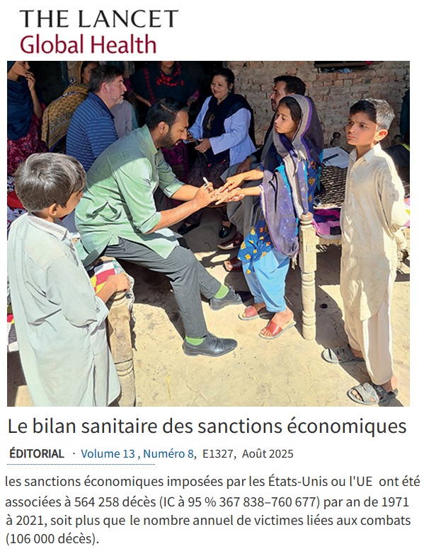 benoitm_mtl's tweet image. Sanctions économiques imposées par les 🇺🇸, 🇪🇺 et 🇬🇧sont associées à plus de 500K décès /an depuis 1970, soit 5⃣x plus que les décès dus à la guerre. tinyurl.com/3mun8txu
▶️ 28 M de personnes, y compris des enfants, ont été tuées
SANCTIONS économiques sont des ARMES de GUERRE