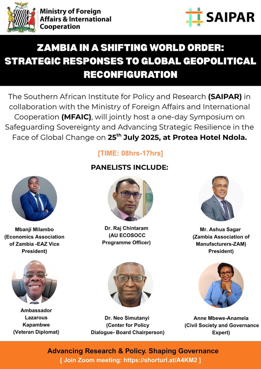 AU_ECOSOCC's tweet image. Just wrapped up in Ndola, #Zambia 🇿🇲!
Dr. Raj Chintaram (CSO Engagement Officer, @AU_ECOSOCC), was a panelist at the @southern_policy and the @ZambiaMFAIC Symposium on Safeguarding Sovereignty and Advancing Strategic Resilience in the Face of Global Change.
The Symposium…