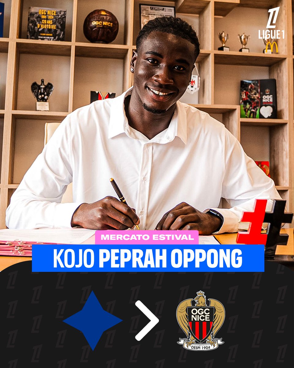 Ligue1's tweet image. Un renfort défensif pour les Aiglons 🦅💪 !
👋 Bienvenue en France Kojo Peprah Oppong 🇬🇭