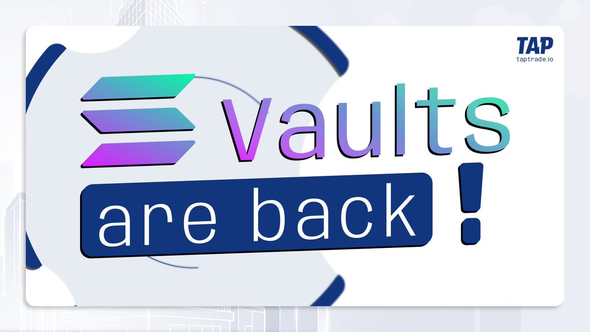 TAP Vaults were historically <a href="/solana/">Solana</a> Native. We're going back to our roots. 

We’re bringing Vaults back to <a href="/solana/">Solana</a>.
It starts with SOL/BTC, and it won’t stop there.

Faster execution. Lower fees. Native speed.
Same TAP AI, Solana chain advantage ⤵️