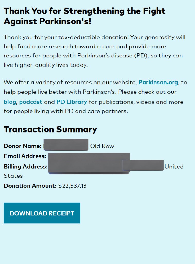 OldRowOfficial's tweet image. Thank you to everyone who contributed to our “Prince of Darkness” charity t-shirt - we raised over $22,000 for @ParkinsonDotOrg 💪🏻