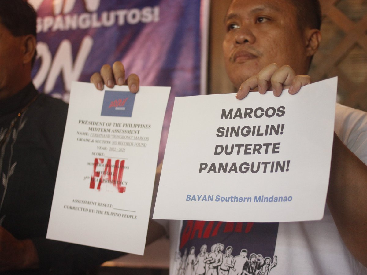 bayanph_smr's tweet photo. Dabawenyo progressive groups to protest on Marcos Jr’s fourth SONA – Rise against political repression! Hold the US-Marcos Jr regime accountable for its violation of people’s rights!
#MarcosSingilin #DutertePanagutin #PeoplesSONA #SONA2025 https://t.co/hjQ88JINMU