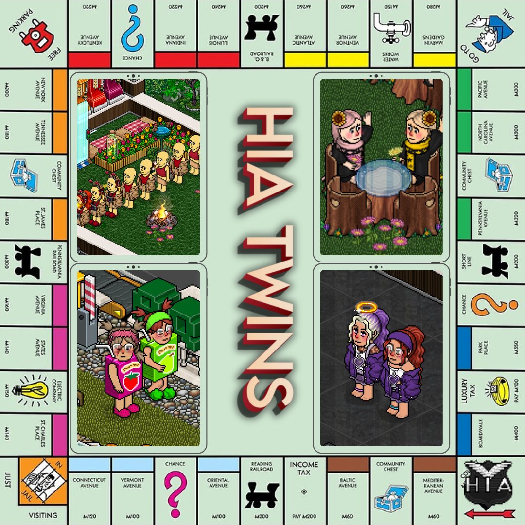 🎲 It's time to play some Monopoly with our HIA Twins. Let's the game begin! 🎲 | Created by -Charles #Habbo #HIA #HIATwins