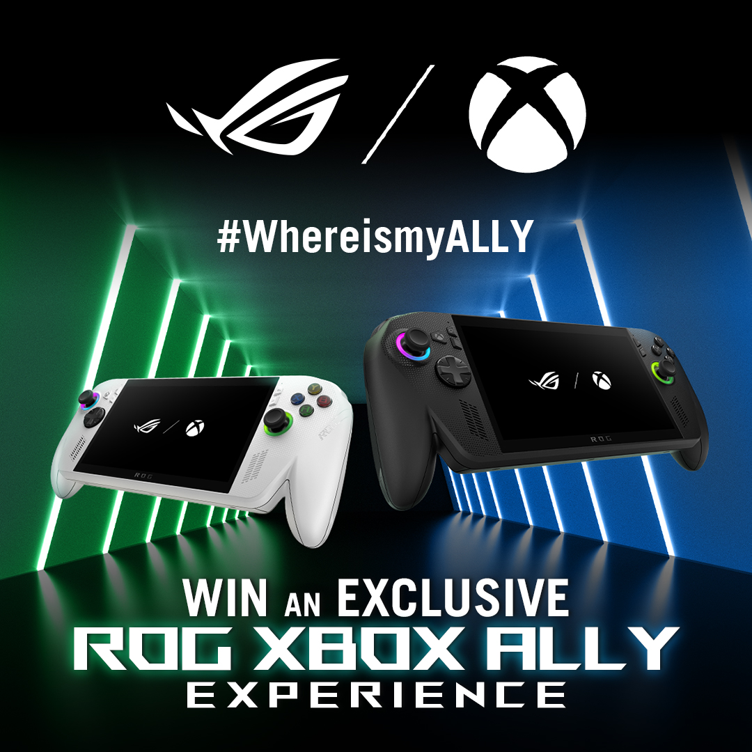 ASUS_ROGNA's tweet image. ⚠️6 DAYS LEFT⚠️
WIN the Ultimate ROG Xbox Ally Experience 🎮✨
Post a pic with your ROG Ally using #WhereIsMyALLY + #ROG and you could win:
✈️ A trip to Gamescom in Germany!
🎮 Your own ROG Xbox Ally!
Full Details & Rules here 🔗 us.rog.gg/whereismyALLYG…