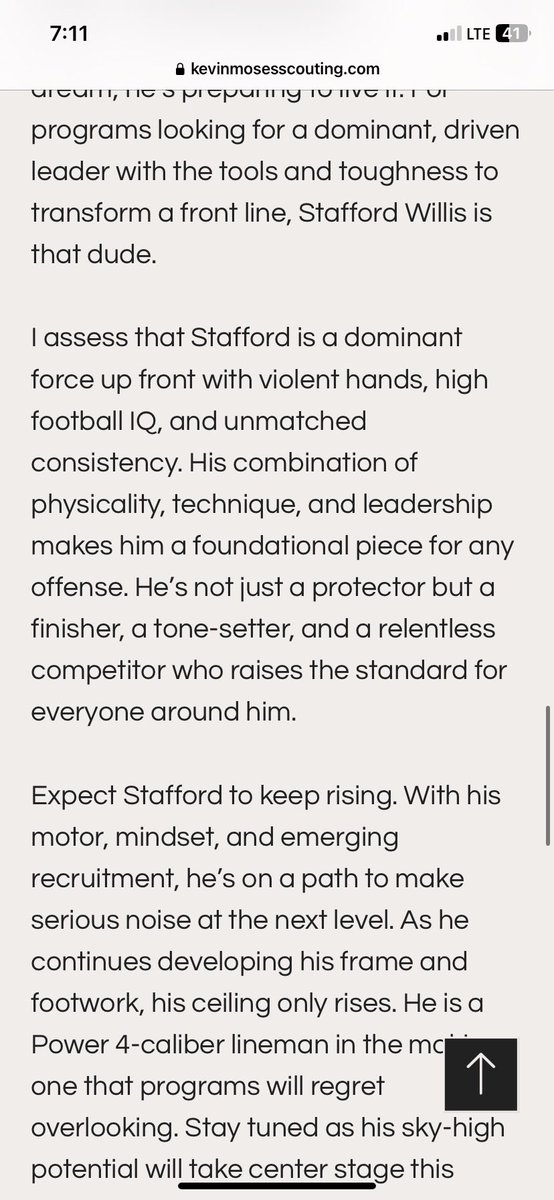 Thanks <a href="/KevinMoses38/">Kevin Moses LLC</a> for the write up 

"Soul Crusher in the Trenches: The Relentless Mauler with Power, Precision, and Pure Violence"

kevinmosesscouting.com/post/soul-crus…

6’5” 275 
C/O 2027
OT
4.35 GPA

<a href="/KyleRouton/">Kyle Routon</a> <a href="/ArabFBall/">ArabFootball</a> <a href="/DhallHall/">David Hall</a> <a href="/coach_hud_20/">Chad Hudson</a> <a href="/RossReynolds11/">Ross</a> <a href="/DownSouthFb1/">Down South</a> <a href="/DexPreps/">DexPreps</a>