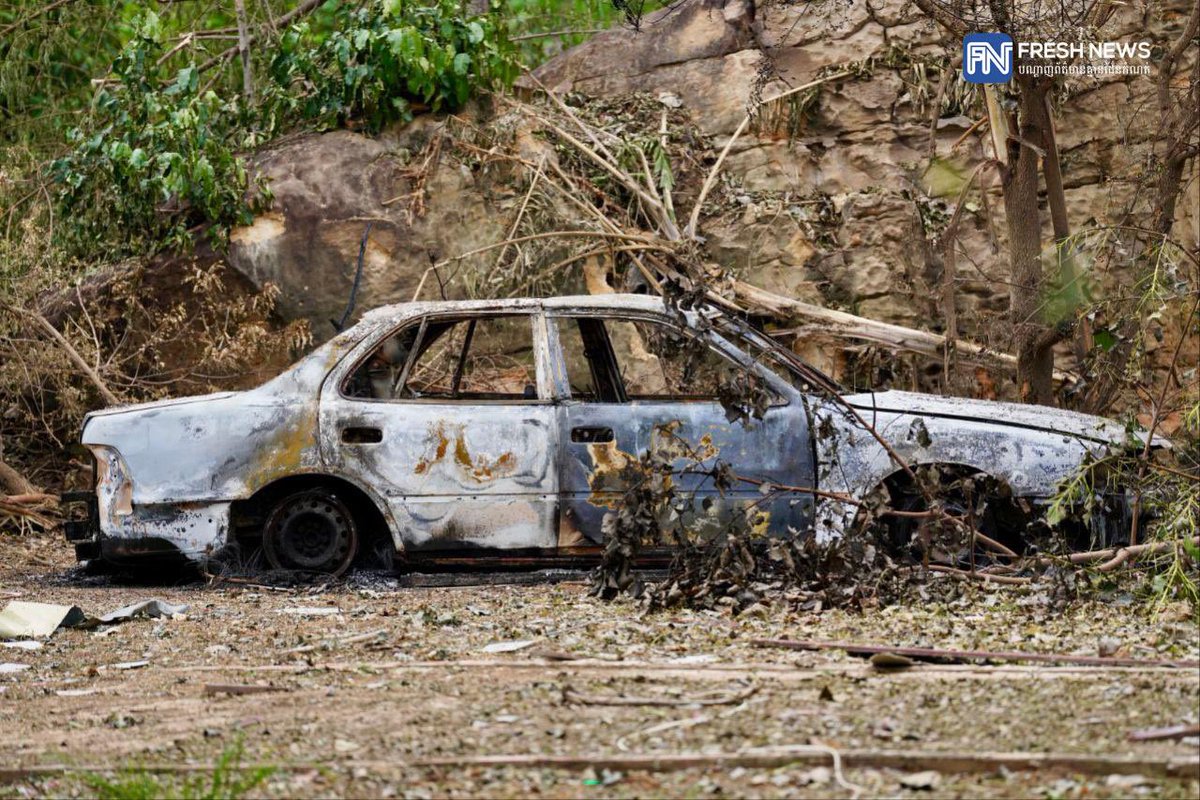 DrMonoroth's tweet photo. Thai Military Shells Wat Ta Moan Saen Chey, Killing an Achar

Thai is so cruel 
#ថៃបាញ់មុន #ថៃជាអ្នកផ្តើមសង្គ្រាម #ThailandOpenFireFirst #ThailandStartedTheWar #ไทยเป็นผู้เริ่มสงคราม #JusticeForCambodia #cambodianeedpeace 🙏🇰🇭❤️👨‍⚕️ https://t.co/KofxEYL2Ry