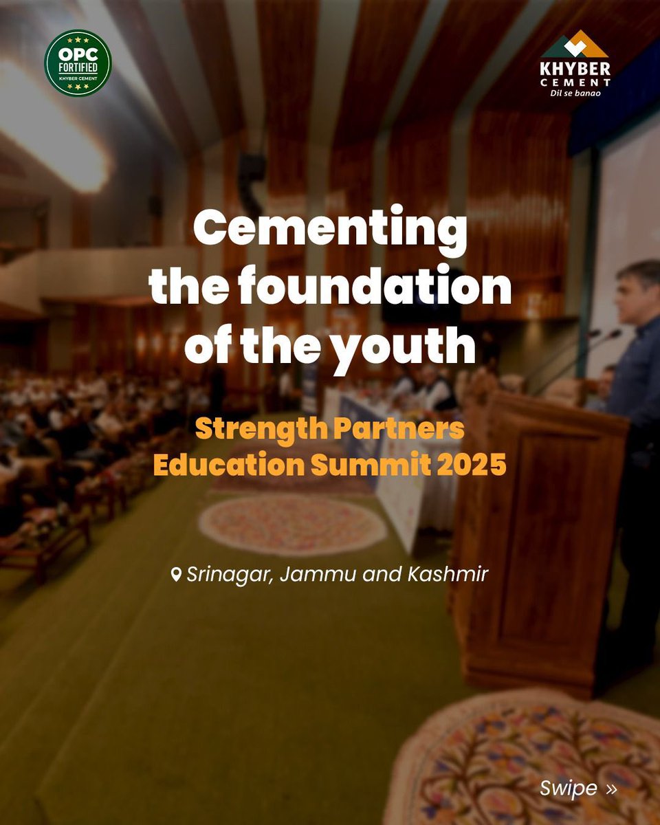 KhyberCement_'s tweet photo. Cementing a Stronger Tomorrow.
Khyber Cement is proud to be a Strength Partner at the Education Summit 2025 in Srinagar.
#KhyberCement #DilSeBanao #EducationSummit2025 #StrengthPartner #Srinagar https://t.co/ikVWfKtOKm