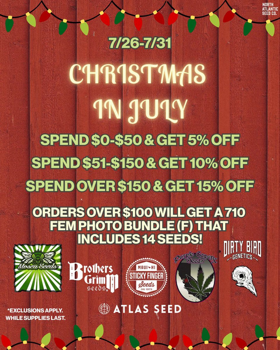 Christmas In July Starts Tomorrow!

Spend $0 - $50 &amp; Get 5% OFF
Spend $51 - $150 &amp; Get 10% OFF
Spend Over $150 &amp; Get 15% OFF

AND Orders Over $100 Will Get A 7/10 Fem Photo Bundle!

* 7/26 - 7/31 EST - While Supplies Last - Exclusions Apply

No sales through social media