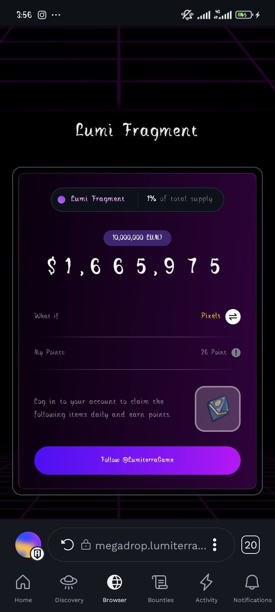 NolimitSol's tweet image. Day 26 of claiming Lumi fragment 🫡
Today marks one month since @LumiterraGame launched on @KaitoAI
Are you happy with your progress so far?
Glumi frens