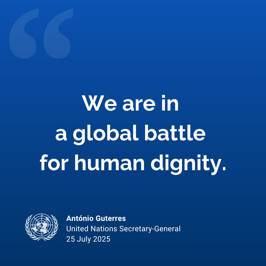 United Nations (@un) on Twitter photo “We are in a global battle for human dignity.
For human rights.
For justice.
For the multilateral system itself.”
<a href="/antonioguterres/">António Guterres</a> says the challenges facing people around the world today require determination and urgency.
un.org/sg/en/content/… “We are in a global battle for human dignity.
For human rights.
For justice.
For the multilateral system itself.”
<a href="/antonioguterres/">António Guterres</a> says the challenges facing people around the world today require determination and urgency.
un.org/sg/en/content/…