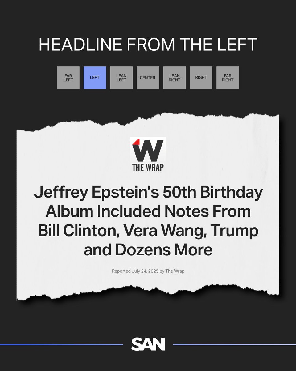 StraightArrow__'s tweet image. The Wall Street Journal reported that Bill Clinton contributed a note to Jeffrey Epstein’s 50th birthday album, praising Epstein’s curiosity and drive. Clinton’s spokesperson says he severed ties with Epstein over a decade ago.
The album was created by Ghislaine Maxwell in 2003,…