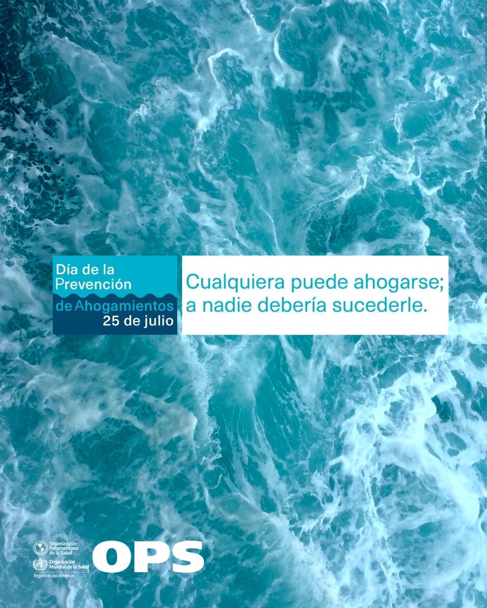 ¡Cualquiera puede ahogarse; a nadie debería   sucederle!

Saber rescatar y aplicar reanimación   cardiopulmonar (RCP) puede salvar vidas. Actuar rápido tras un ahogamiento   mejora la supervivencia.
🔗 paho.org/es/temas/preve…
#PrevenciónDeAhogamientos