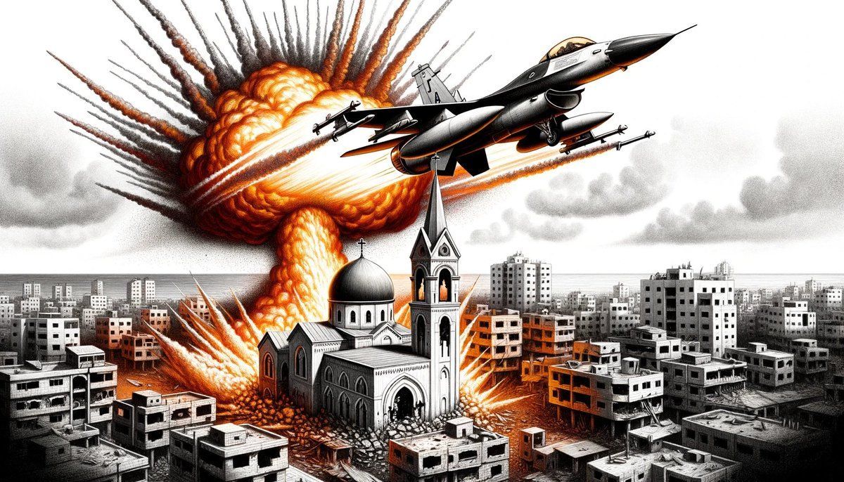 QINTELPRO_'s tweet image. On 19 October 2023, the Israeli Defense Forces bombed the Church of Saint Porphyrius, a Greek Orthodox church in Gaza City, killing 18 Palestinian Christians who were sheltering there.
The ancient church housed the tomb of Saint Porphyrius, a bishop in Gaza from 395-420AD.