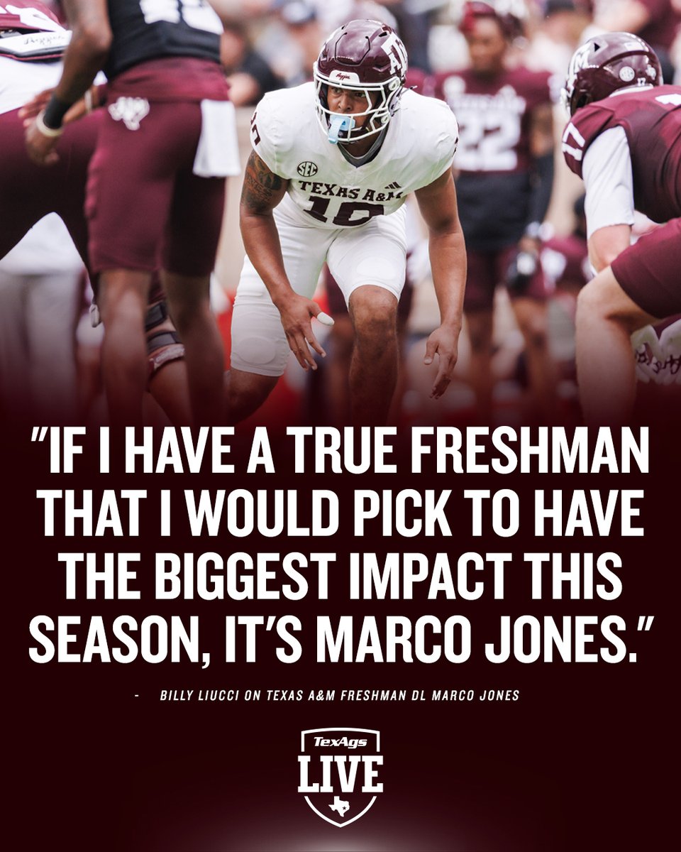 TexAgs Live (@texagslive) on Twitter photo Watch out for <a href="/MarcoJones2025/">Marco Jones</a> this fall 👀👍
🗣️ <a href="/billyliucci/">Billy Liucci</a> Watch out for <a href="/MarcoJones2025/">Marco Jones</a> this fall 👀👍
🗣️ <a href="/billyliucci/">Billy Liucci</a>