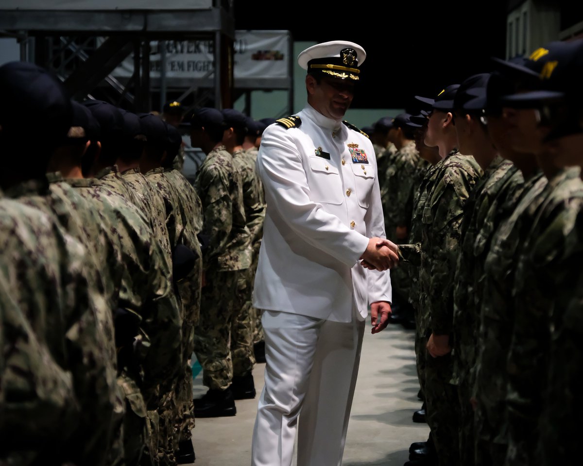 Recruit Training Command was honored to host Rear Adm. Michael Richman, Deputy Director, Regional Strike Systems, Strategic Systems Programs, during the capping ceremony of Battle Stations at boot camp.
