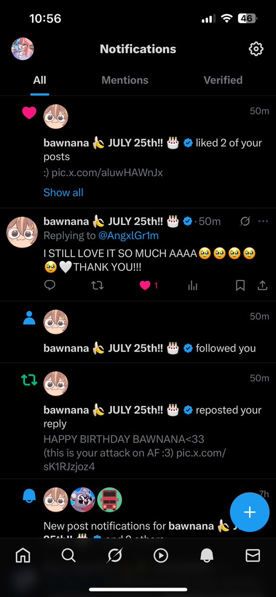 AngxlGr1m's tweet image. Guys π₯Ήπ₯Ή I got a follow from bawnana &lt;333 im so happy π€π€ one of my top favorite artists &lt;3 aaaaa