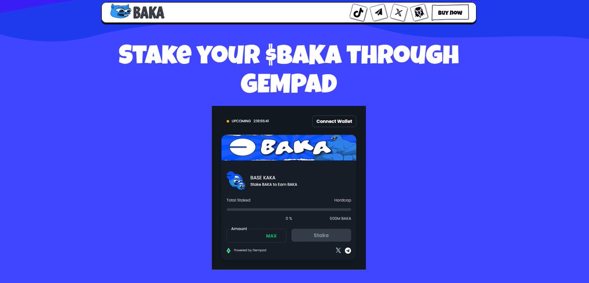 TheGemPad's tweet image. ๐ NEW STAKING ANNOUNCEMENT!
๐ช๐ You will be able to stake your @base_kaka $BAKA from 28 July 12 UTC ๐
gempad.app/staking/0xF71eโฆ
โ
Create YOUR staking on GEMPAD in just a few clicks, no coding required! ๐
๐ gempad.app/create/staking
_
Disclaimer: Nothing on this account isโฆ
