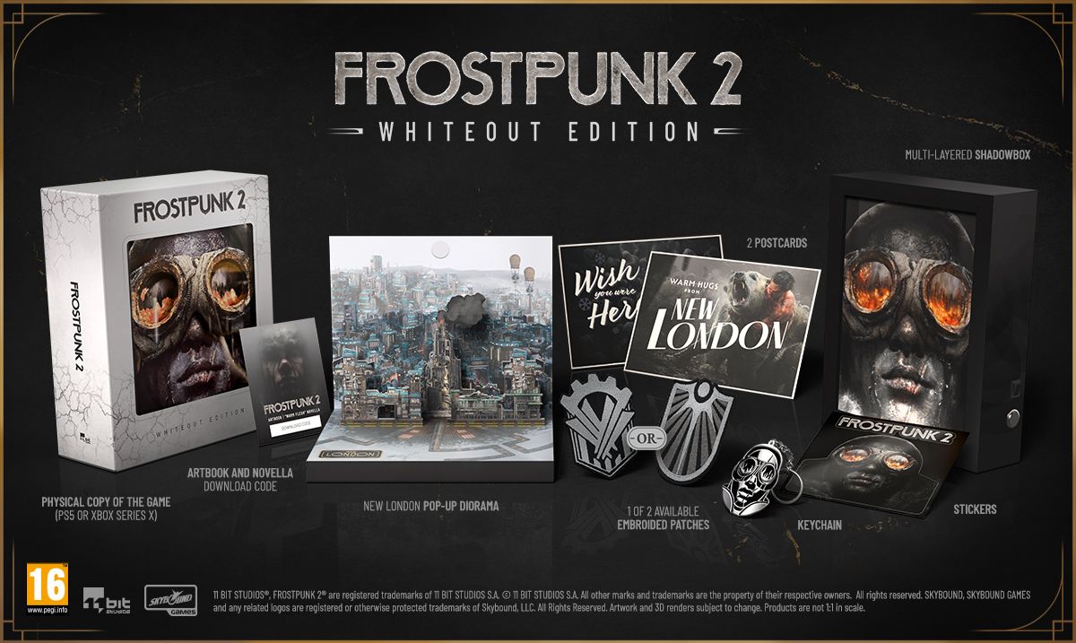 🔥 رسميًا Frostpunk 2 قادمة على أجهزة PlayStation 5 و Xbox Series X|S في 18 سبتمبر 2025 ❄️

🔻الطلبات المسبقة للنسخ الملموسة إنطلقت الآن، وتشمل 👇🏻:

🧊 نسخة Icebreaker Edition بسعر 49.99 دولار:
تتضمن اللعبة على قرص + مجسم منبثق لمدينة نيو لندن + رواية رقمية + كتاب فني رقمي.

🌨️
