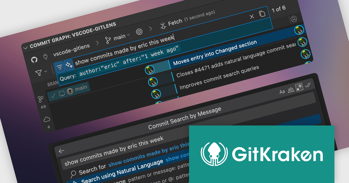 Find commits faster using plain language. GitLens for VS Code V17.3 by <a href="/GitKraken/">GitKraken</a> supports natural language search across the Commit Graph and command palette, making it easier to find changes. dlvr.it/TM6b6Q