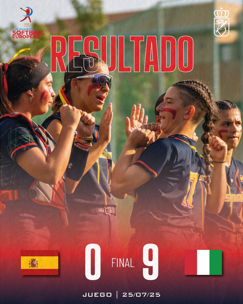 RFEBS's tweet image. Derrota ante Italia, una de las selecciones que mañana peleará por el trofeo del Campeonato de Europa Sub-18 contra la República Checa, por 9 carreras a 0 🇮🇹⚔️
Ahora, a pelear por finalizar en el TOP 5 de Europa en el último duelo del torneo contra Ucrania, a las 19h 💪🏼🇪🇸