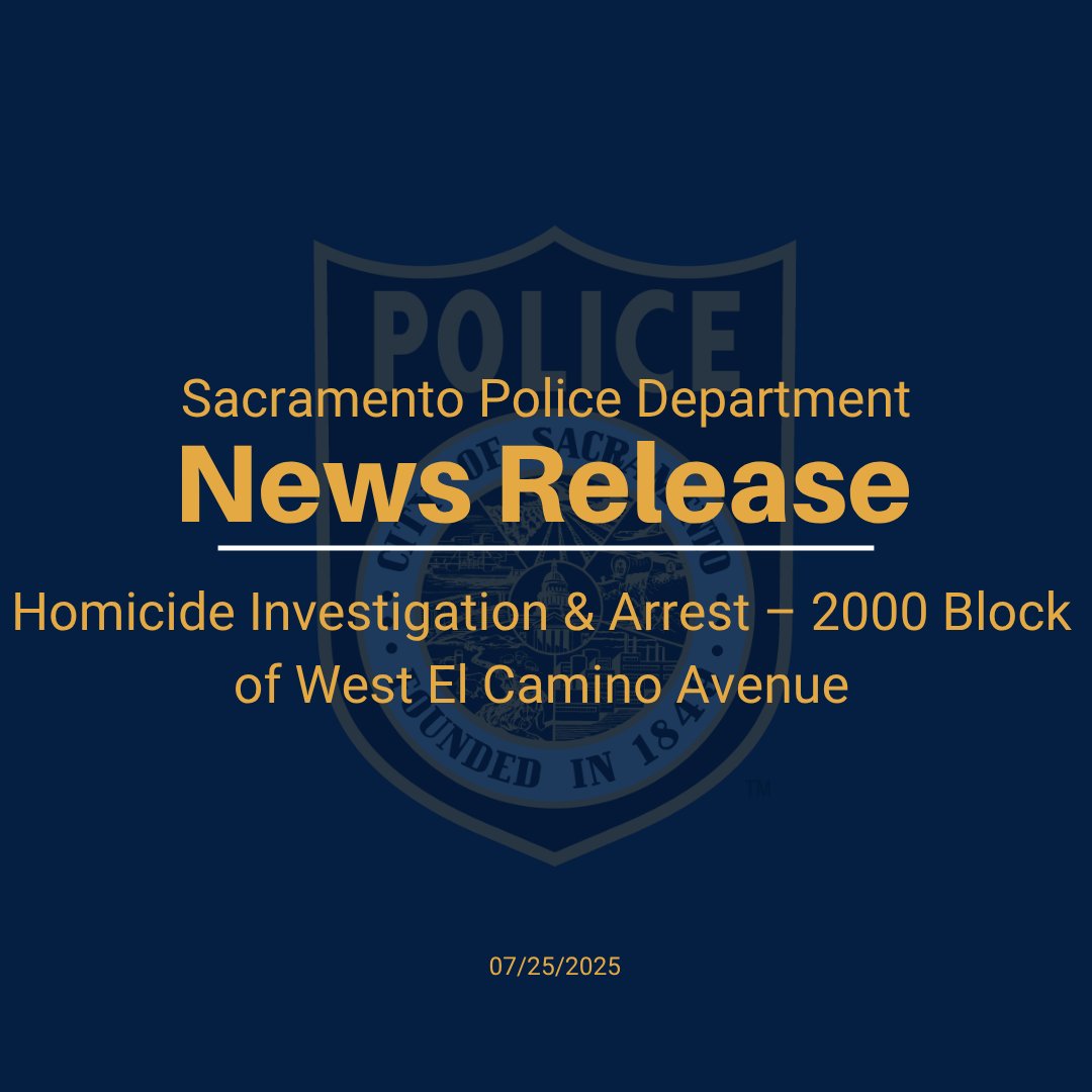 SacPolice's tweet image. On Thursday, July 24, 2025, just after 3:30 a.m., Sacramento Police Department officers responded to the 2000 block of West El Camino Avenue for reports of a shooting. Responding officers located an adult male victim with at least one gun shot wound. Officers attempted…